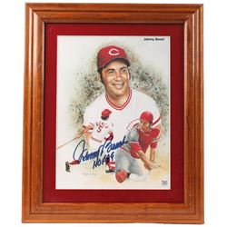 Johnny Bench Signed Reds 14x17 Custom Framed Photo Display Inscribed  HOF 89  (Autograph Reference C