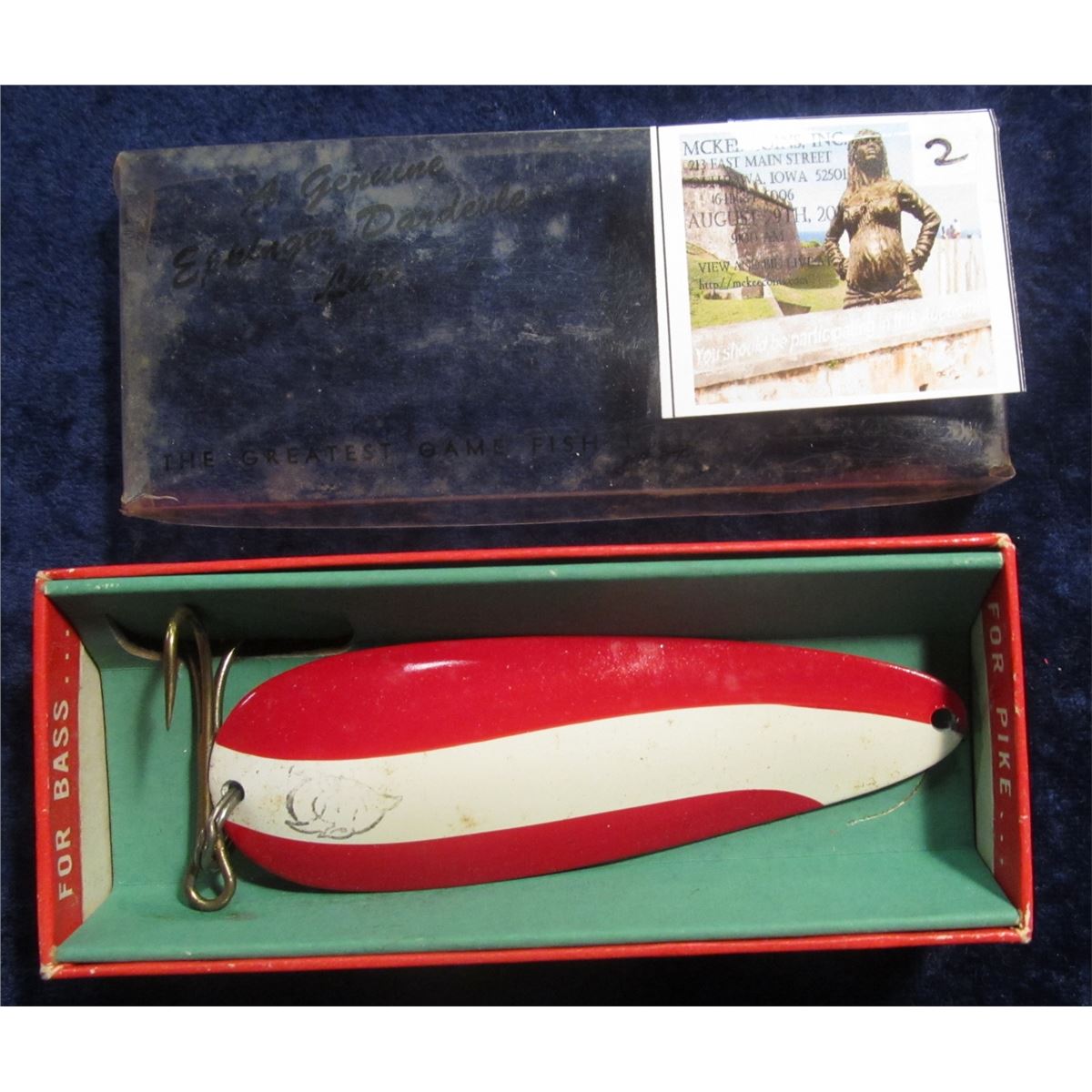 2. # 16 Daredevle Fishing Lure in original box. Antique, but appears ...