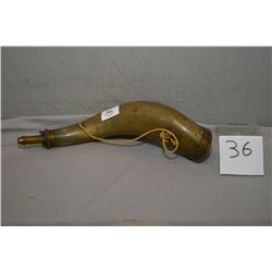 Antique Powder Horn w/ brass fill & end cap