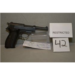 Walther ( ac 43) Model P38 .9 MM Luger cal 8 Shot Semi Auto Pistol w/ 127 mm bbl [ Nazi marked , blu