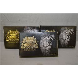 Bag Lot : 3 Boxes ( 20 rnds per ) Nosler Safari .375 H & H Mag cal 300 grain solid new ammo - Retail