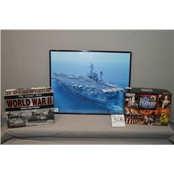 Lot of Three Items : Boxed Set of VHS Tapes World War II The Great War - The Rise and Fall of the Na