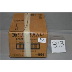 Case Lot : 20 Boxes ( 50 rnds per ) 1000 Rnds Federal American Eagle .9 MM Luger cal 147 Gr FMJ Flat