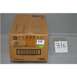Case Lot : 20 Boxes ( 50 rnds per) 1000 Rnds Federal American Eagle .45 Auto cal 130 Gr Full Metal J