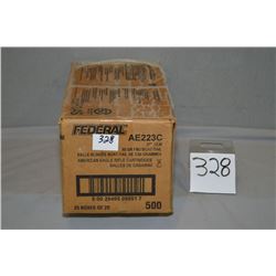Case Lot : 25 Boxes ( 20 rnds per ) 500 Rnds Federal American Eagle .223 Rem cal 55 Grain Boat Tail 
