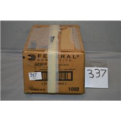 Case Lot : 20 Boxes ( 50 rds ) Federal American Eagle 1000 Rds .9 MM Luger cal 147 Gr Full Metal Jac