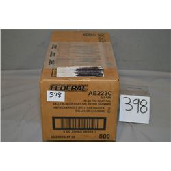 Case Lot : 25 Boxes ( 20 rnds per ) 500 Rnds Federal American Eagle .223 Rem cal 55 Grain Boat Tail 