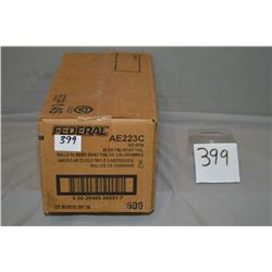 Case Lot : 25 Boxes ( 20 rnds per ) 500 Rnds Federal American Eagle .223 Rem cal 55 Grain Boat Tail 