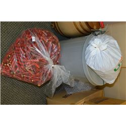 Lot : One Grey Barrel Approx 3000 AA Hulls , plus Two Bags of Asstd Hulls