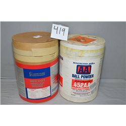 Lot : Two Round Containers - Approx 11 Pounds Powder [ New Winchester 452AA 10 Lb Not Opened - Hercu