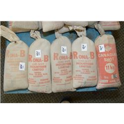 Lot : 5 Bags Lead - [ 4 Bags # 9 Shot Lead & 1 Bag # 8 1/2 Shot ] 25 Lbs per