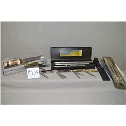 Tray Lot : Marbles Damascus Hunting Knife w/case new in box - Six Pocket Knives [ Case,Uncle Henry, 