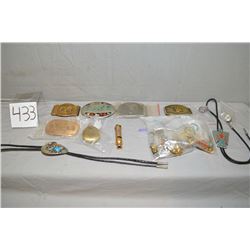 Tray Lot : Rings [ Sterling Silver, Coral & Turquoise Zuni Indian Ring, Lapis Lazuli Sterling Silver