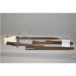 Lot : 2 Bayonets w/scabbards [ Ross & 1907 ]