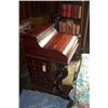 Image 1 : A MAHOGANY DAVENPORT, 20th CENTURY, with a lift - up stationery top, pull-out writing slide, fitt...