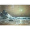 Image 1 : TOMLINSON, Gouache, A Moonlit Seascape, Signed lower left, S...Tomlinson, 25cms x 35cms<b...