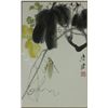 Image 1 : Chinese Watercolour Print Lotus & Insect Framed