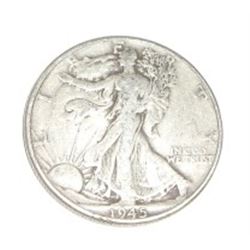 1945 SILVER WALKING LIBERTY HALF DOLLAR *NICE EARLY SILVER US COIN*!! COIN CAME OUT OF SAFE!!