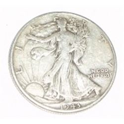 1943 SILVER WALKING LIBERTY HALF DOLLAR *NICE EARLY SILVER US COIN*!! COIN CAME OUT OF SAFE!!