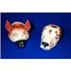 Image 1 : TWO STAFFORDSHIRE STIRRUP CUPS, EARLY 19th CENTURY, one a fox's mask, the other a hound's mask (2...
