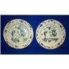 Image 1 : A PAIR OF BLUE AND WHITE DELFT PLATES, 18th CENTURY, PROBABLY LIVERPOOL, decorated chinoiseries a...