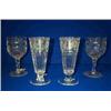 Image 1 : A PAIR OF FACET CUT GOBLETS, 19th CENTURY, on pineapple stem, star cut bases; and a pair of large...