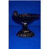 Image 1 : An ale glass in MOULDED BRISTOL BLUE GLASS, 19th CENTURY, in the form of a scallop shell, on foot...