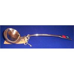 A FIDDLE PATTERN LADLE, LONDON 1824, with reeded rim., £200/300...