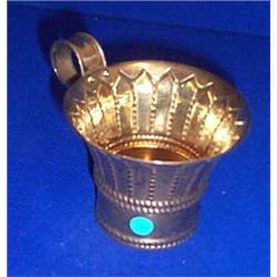 A SILVER GILT REPLICA CUP, BIRMINGHAM 1922, with beaded decoration, 7cms high., £100/150, I...