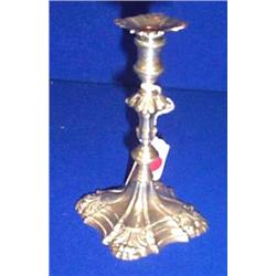 A TAPERSTICK AND SCONCE, LONDON 1766, EBENEZER COKER, with knopped stem on stepped base, foliate...