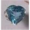 Image 1 : A HEART SHAPED PALE BLUE AQUAMARINE RING, in platinum claw setting., £400/600, Illustration...