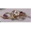 Image 1 : A GOLD, OPAL, RUBY AND DIAMOND SPRAY BROOCH., £100/150...