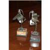 Image 1 : A PAIR OF BRONZE MODELS OF STORKS, 19th CENTURY, on marble bases, 70cms high., £100/150, Il...