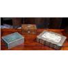 Image 1 : A SHAGREEN AND IVORY TRIMMED TABLE CIGAR BOX, EARLY 20th CENTURY, 30cms wide., £100/200, Il...