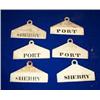 Image 1 : A QUANTITY OF SIX WHITE GLAZED POTTERY CELLAR LABELS, Sherry / Port., £100/150...