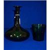 Image 1 : A DARK GREEN ONION SHAPED MELL, c.1820, PROBABLY ALLOA, 19cms high; and a flared Bristol green be...