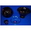 Image 1 : A COLLECTION, comprising a large black helmet shaped Bohemian glass fruit bowl, c.1830, on foot,...