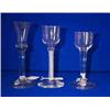 Image 1 : A PLAIN HEAVY OGEE BOWLED CORDIAL GLASS, c.1760 PROBABLY NEWCASTLE, 14cms high; a waisted small b...