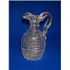 Image 1 : A CUSHION CUT CLARET JUG, c.1840, with faceted shoulders and star cut base, with associated stopp...