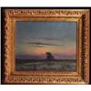 Image 1 : GERMAN SCHOOL (19th CENTURY), Oil on canvas, Moonlight scene with a stork in a river landscap...