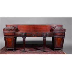 A MAHOGANY SIDEBOARD, IN THE MANNER OF THOMAS HOPE, EARLY 19th CENTURY, ALMOST CERTAINLY IRISH, t...