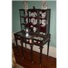 Image 1 : A PAIR OF BRASS MOUNTED AND EBONY VITRINE CABINETS, FRENCH, c.1860, with inverted shelved tops, r...