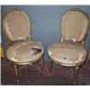 Image 1 : A PAIR OF CARVED MAHOGANY (NOW GILDED) CHAIRS, ENGLISH, c.1770, the moulded backs with ribbon tie...