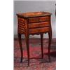 Image 1 : A KINGWOOD PARQUETRY AND MARQUETRY INLAID SMALL TABLE, FRENCH, 18th CENTURY, the shaped brass ban...