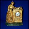Image 1 : A CARVED GILTWOOD STAND, LATE 18th CENTURY, in the form of a seated female leaning on a swagged p...