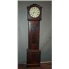 Image 1 : A MAHOGANY LONG CASE CLOCK, 19th CENTURY, with white enamel dial, arched hood, the trunk with a p...