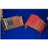 Image 1 : TWO SIMILAR MAHOGANY BOOK TROUGHS, c.1900; and a collection of books by Saki and similar authors....