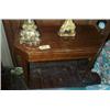 Image 1 : A MAHOGANY AND STRING INLAID FOLD-OVER TOP TEA TABLE, 19th CENTURY, with canted corners, on taper...