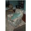 Image 1 : A PAIR OF UPHOLSTERED ARMCHAIRS, 19th CENTURY, on mahogany bun feet with castors., £200/300...