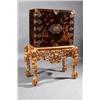 Image 1 : A LACQUERED CABINET, 17th CENTURY, decorated with Chinoiseries on a simulated tortoiseshell groun...
